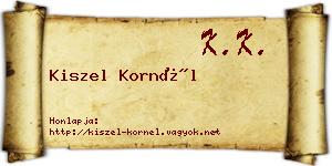 Kiszel Kornél névjegykártya